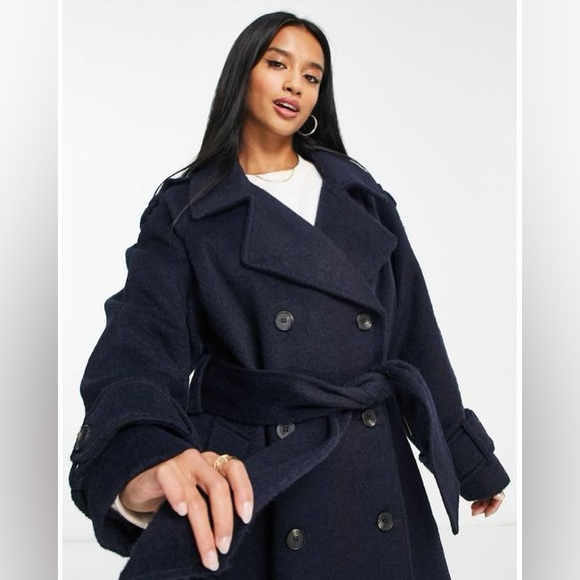ASOS Design Oversized Wool Mix Coat - Picture 2 of 12